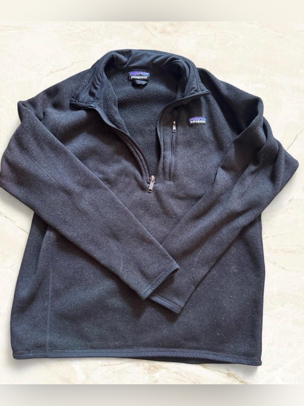 Patagonia Men's Better Sweater Black Quarter-Zip Pullover L Outdoors
